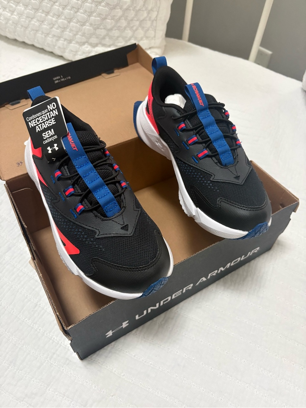 Under Armour Kids Black Blue Red Sneakers